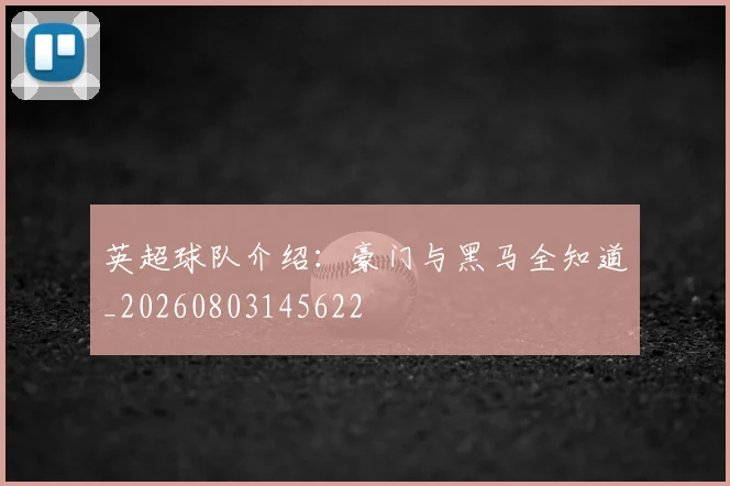 英超球队介绍:豪门与黑马全知道_20260803145622